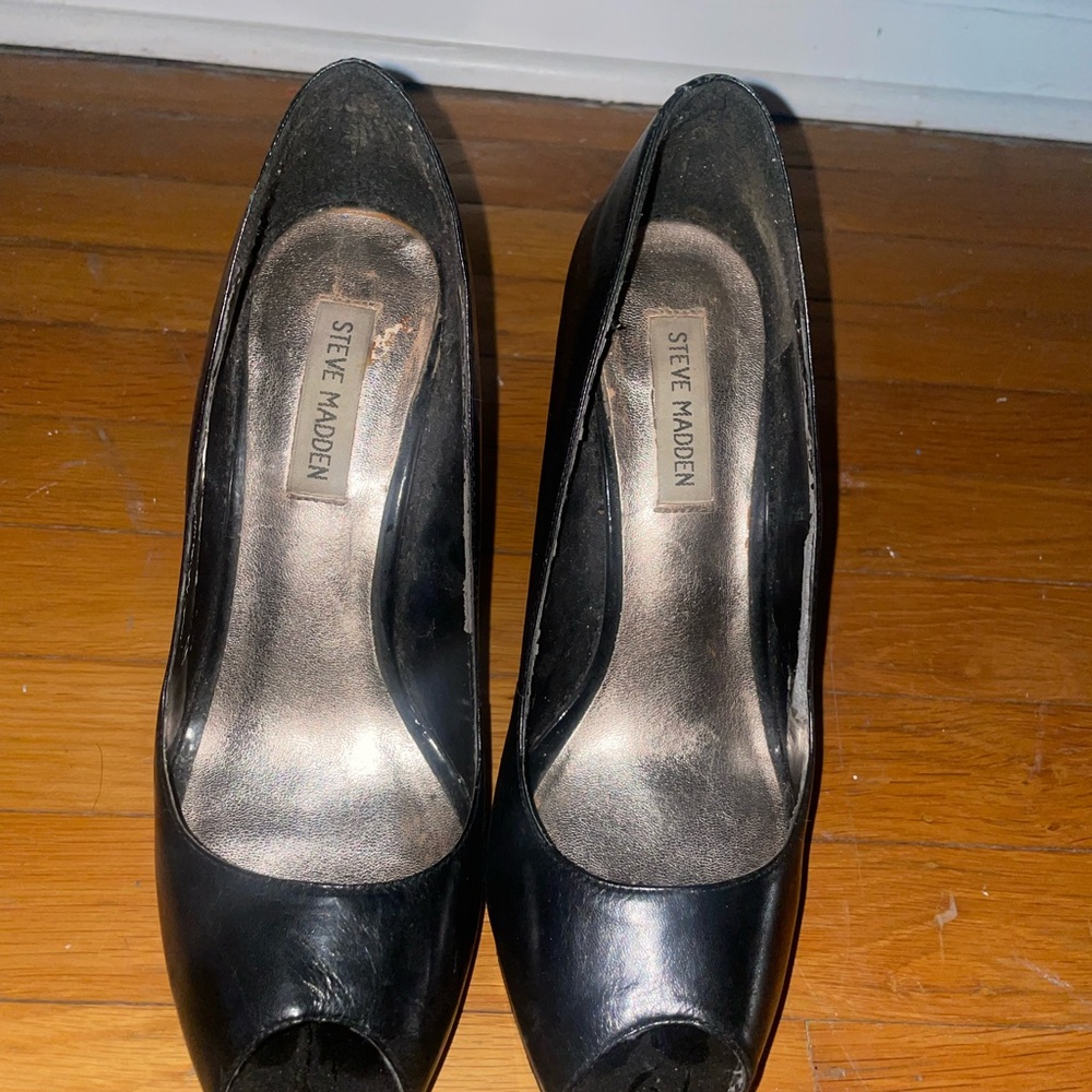 Steve Madden Black Peep Toe Heels